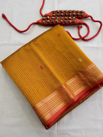 Yellow Maheshwari Silk Saree