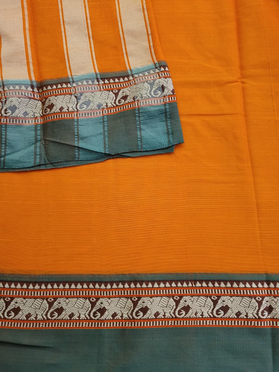 Saffron Narayanpet Cotton Saree
