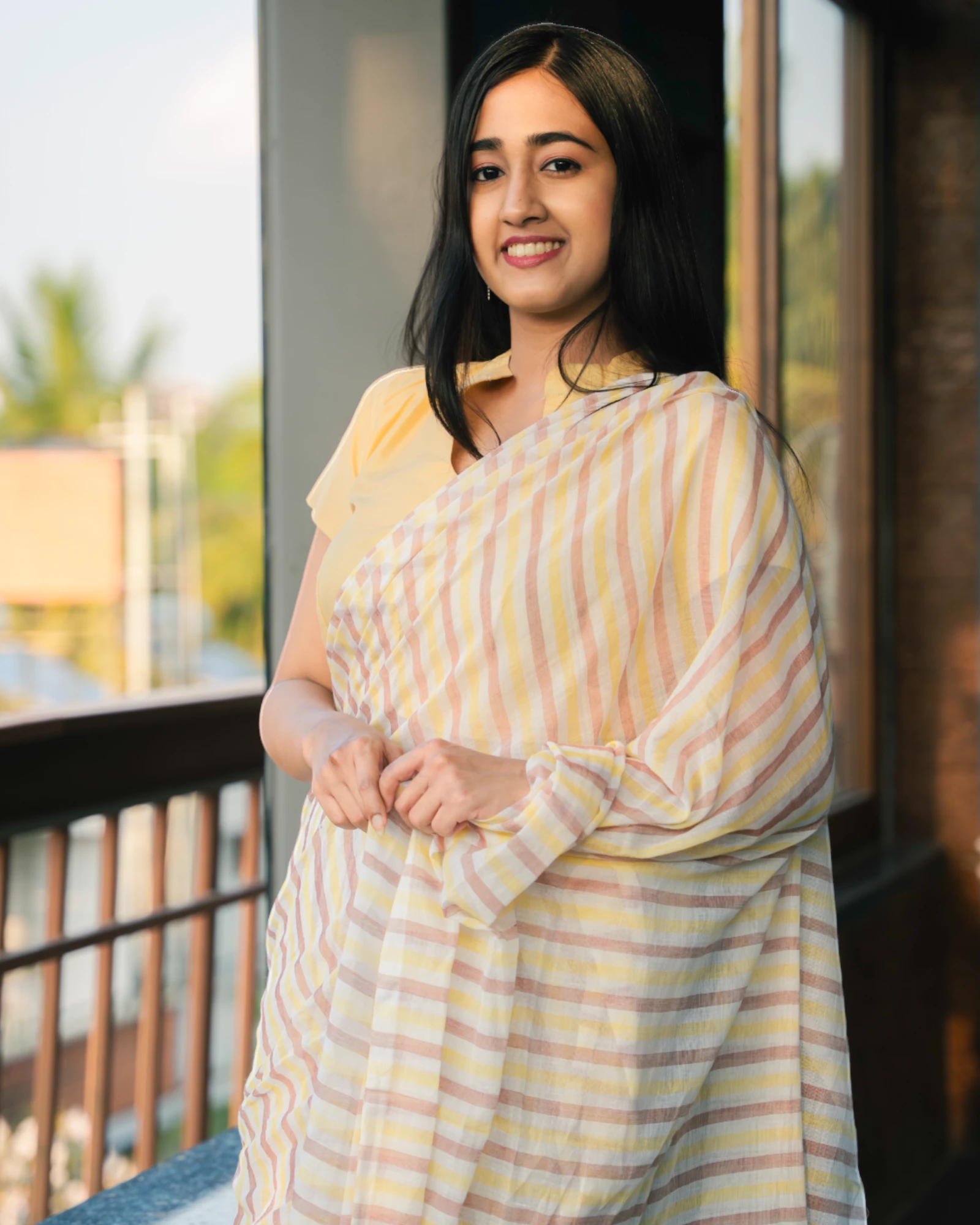 Yellow Dori Mulmul Saree
