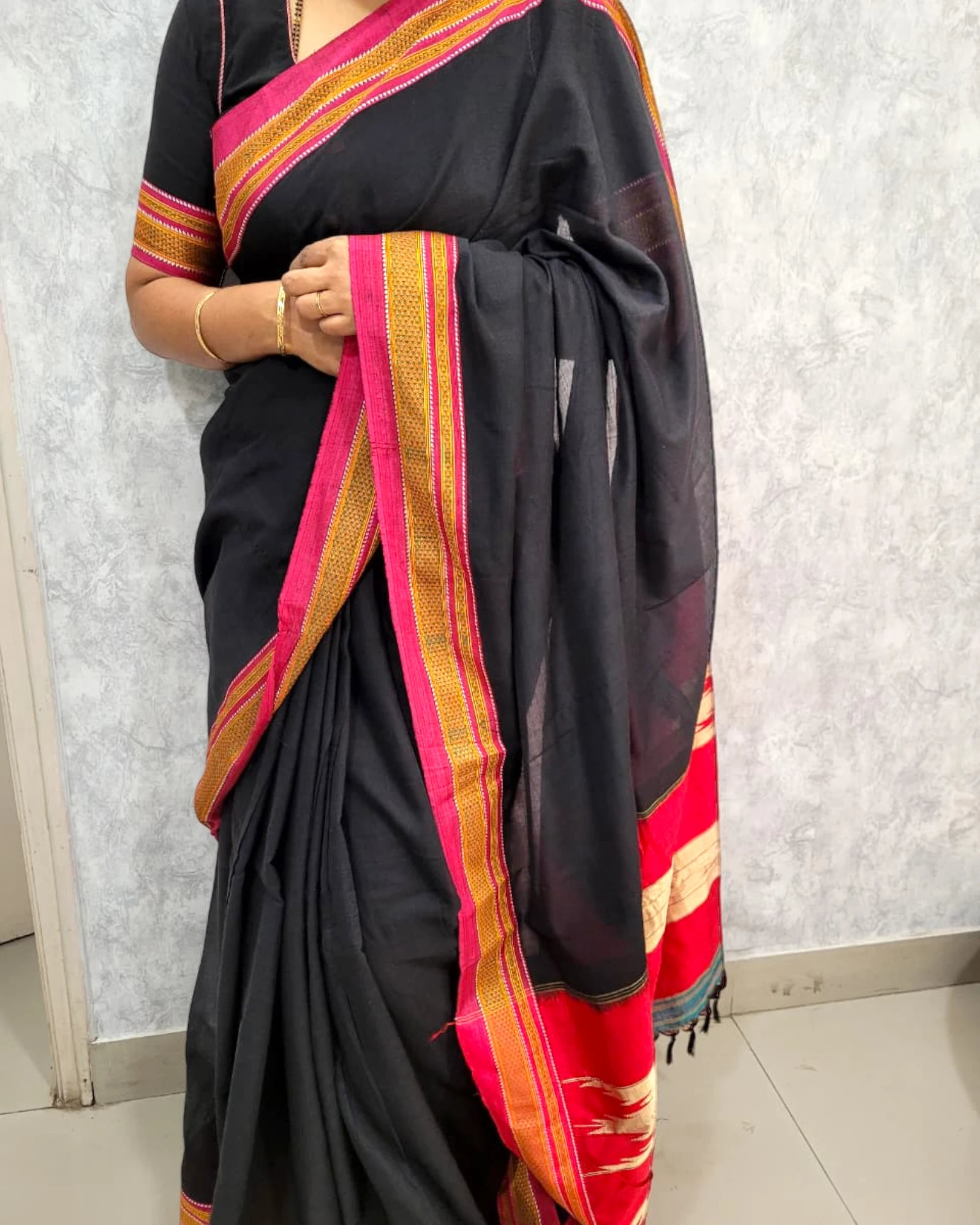 Ilkal Cotton Saree Silk Pallu