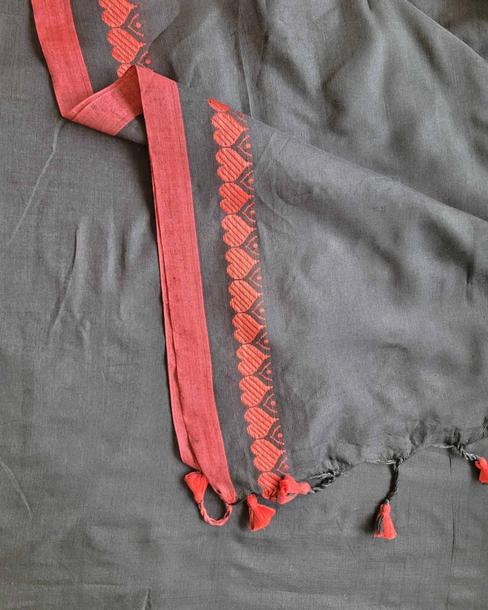 Black Hridaya Cotton Saree