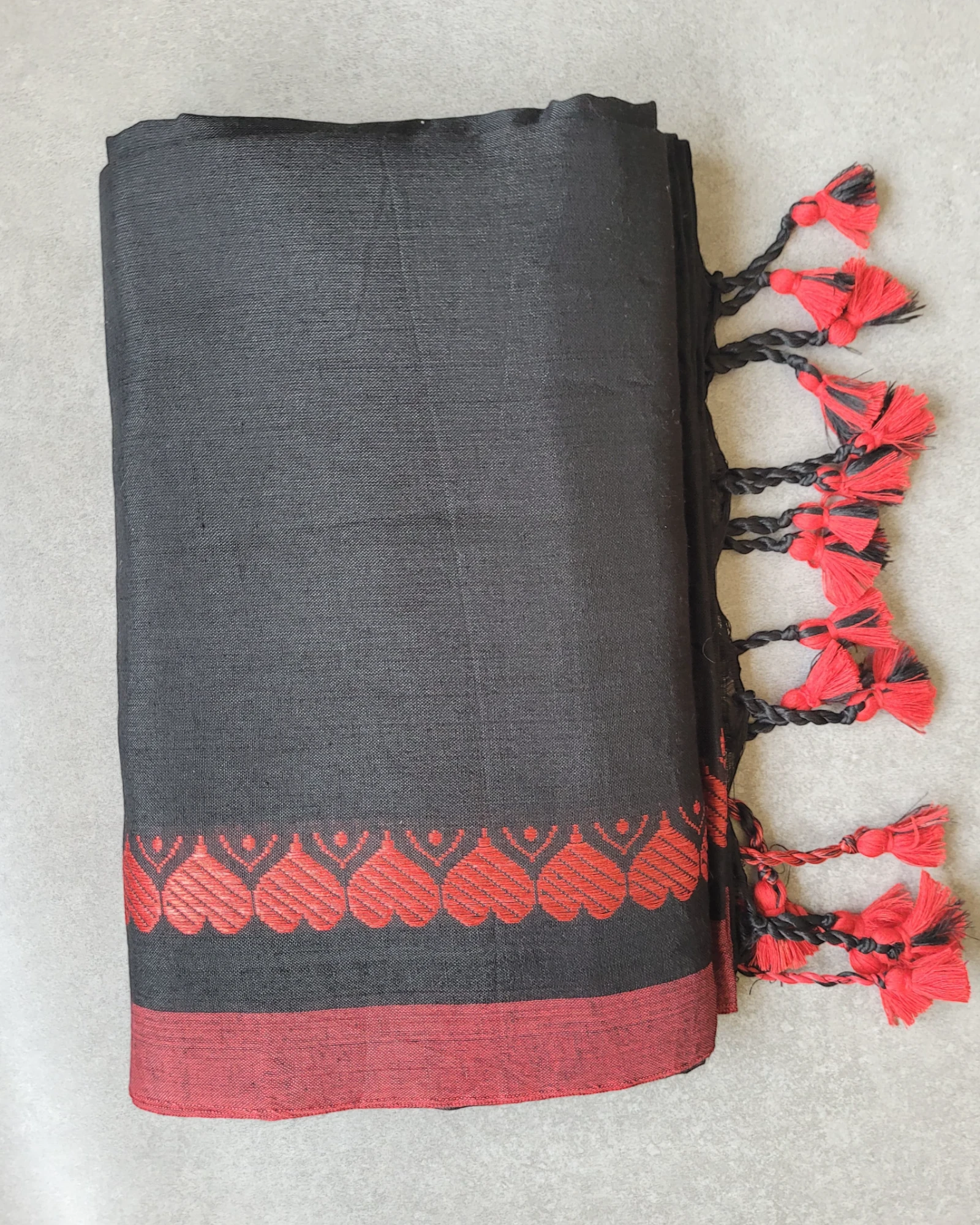 Black Hridaya Cotton Saree