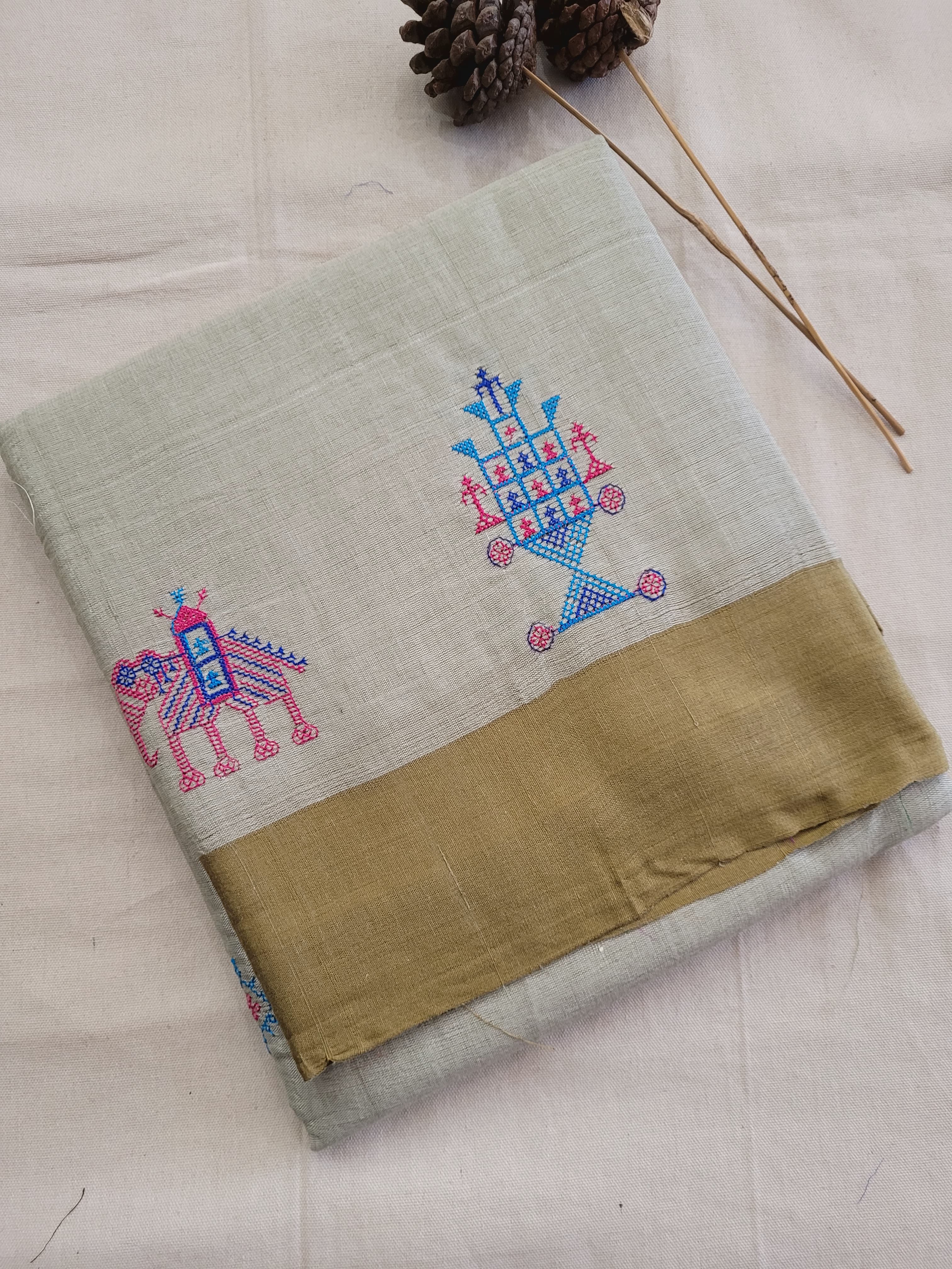 Ilkal Viscose Saree Silk Pallu