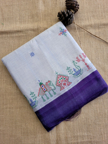 Ilkal Viscose Saree Silk Pallu