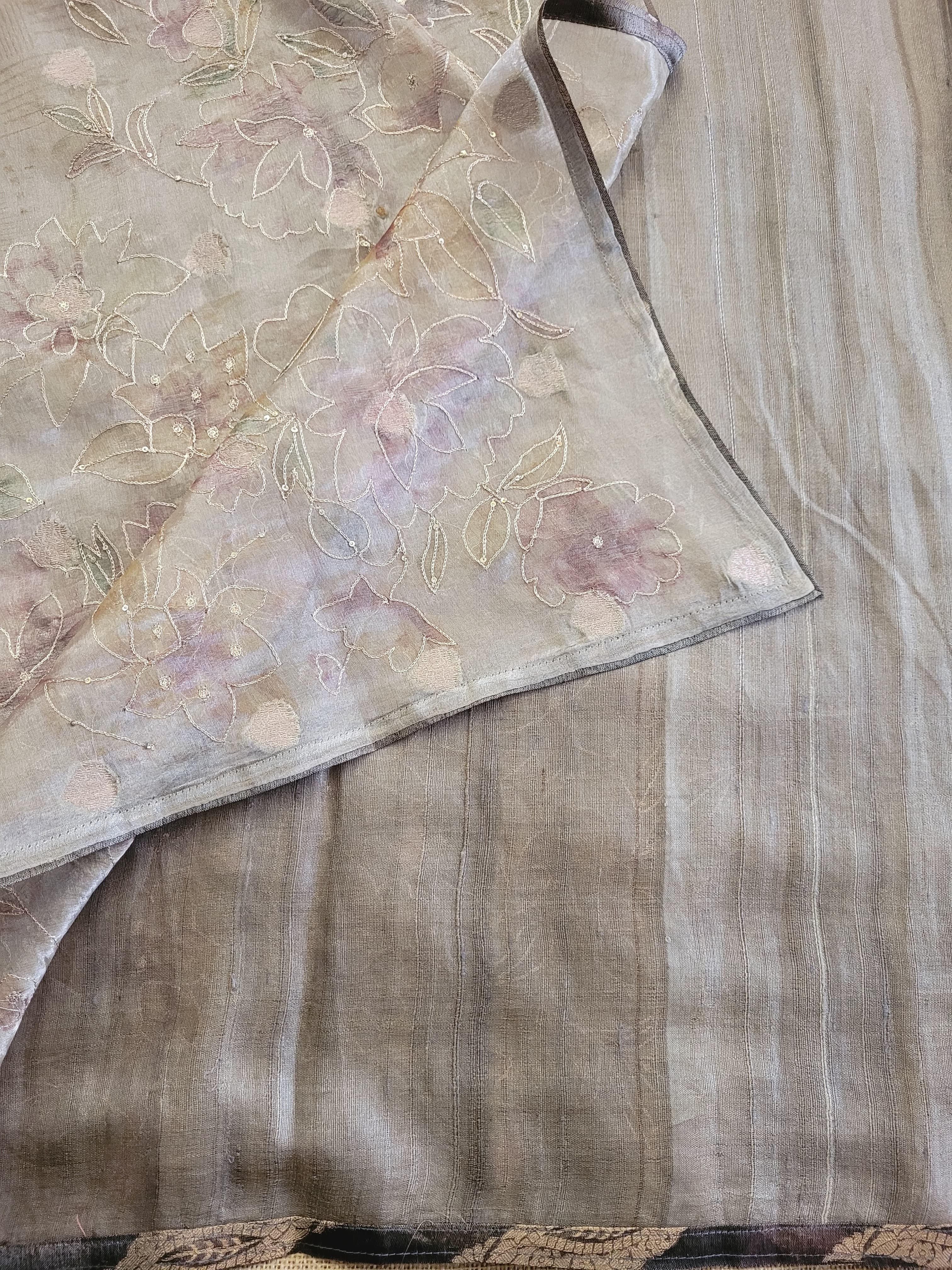Silver Pure Tissue Saree