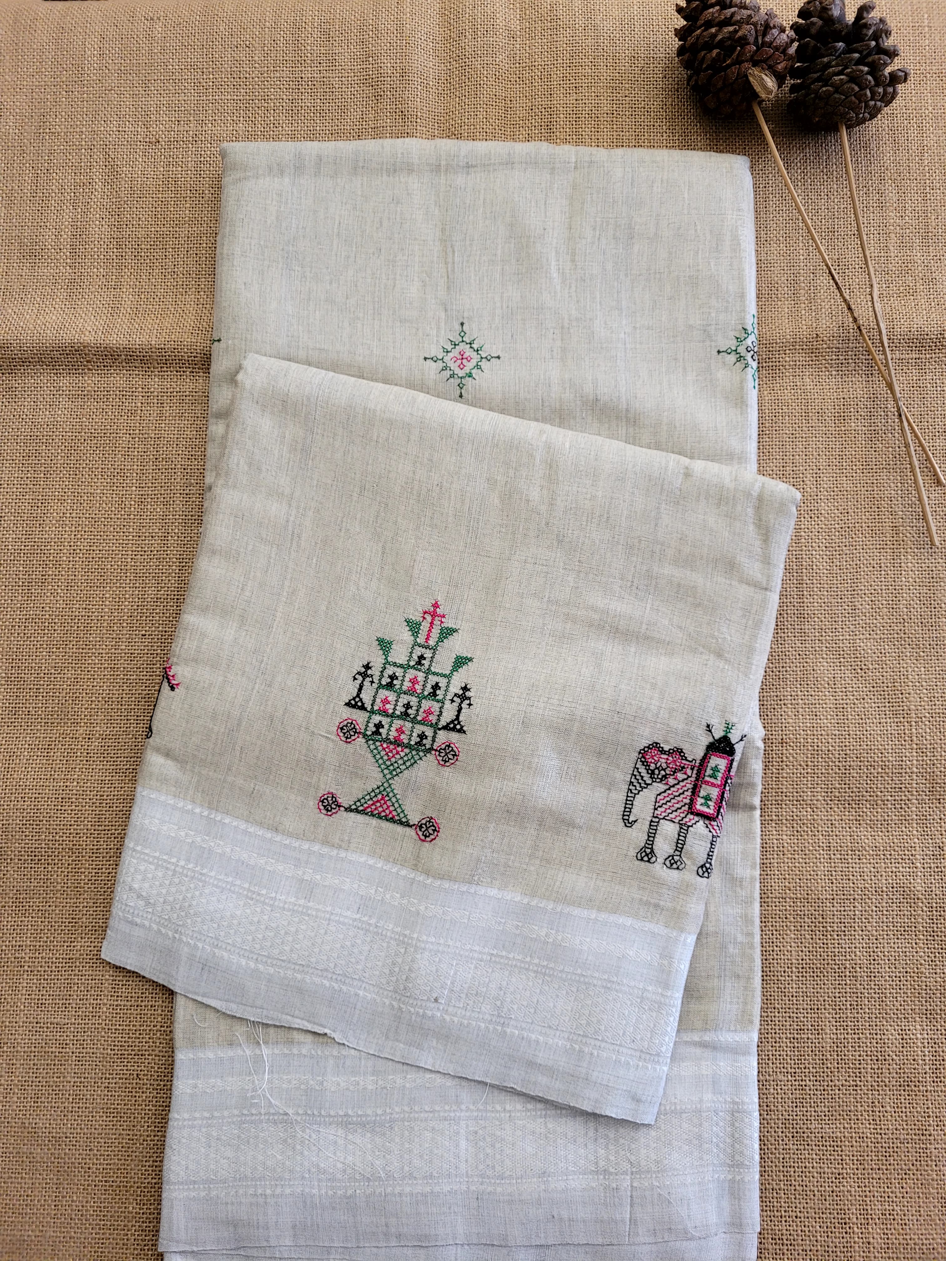 Ilkal Viscose Saree Silk Pallu (Copy)