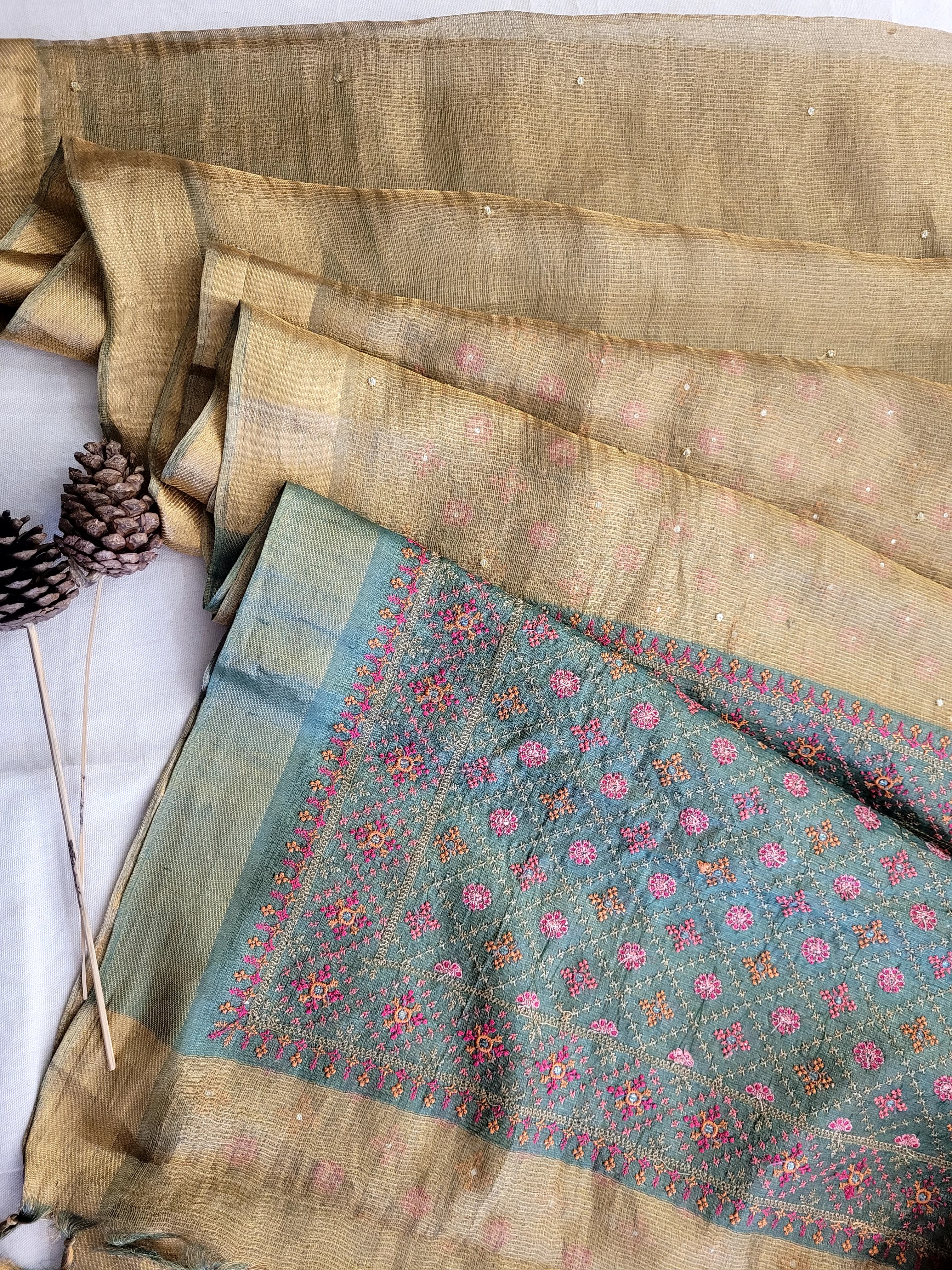 Gold Pure Tissue Saree