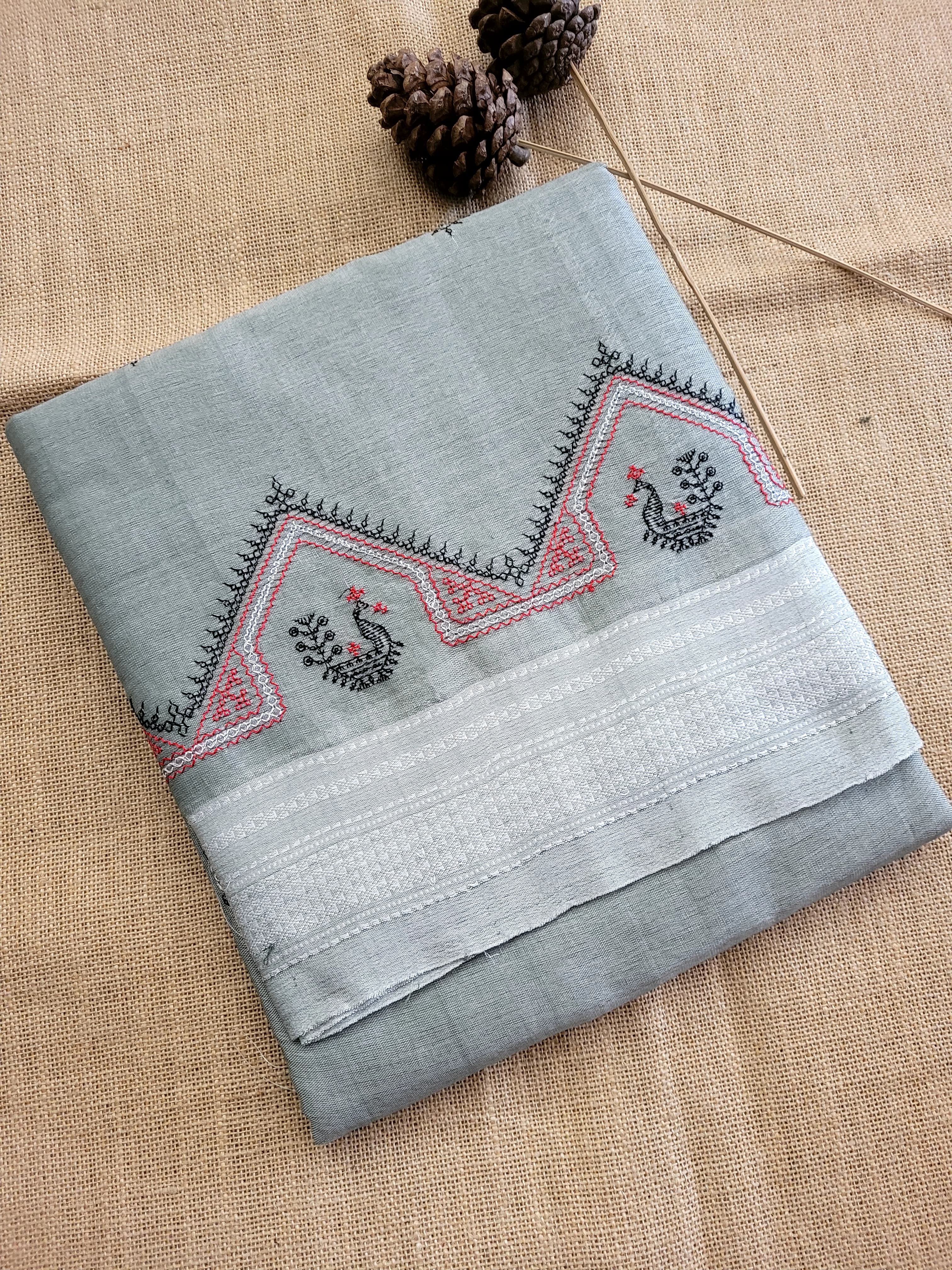 Ilkal Viscose Saree Silk Pallu