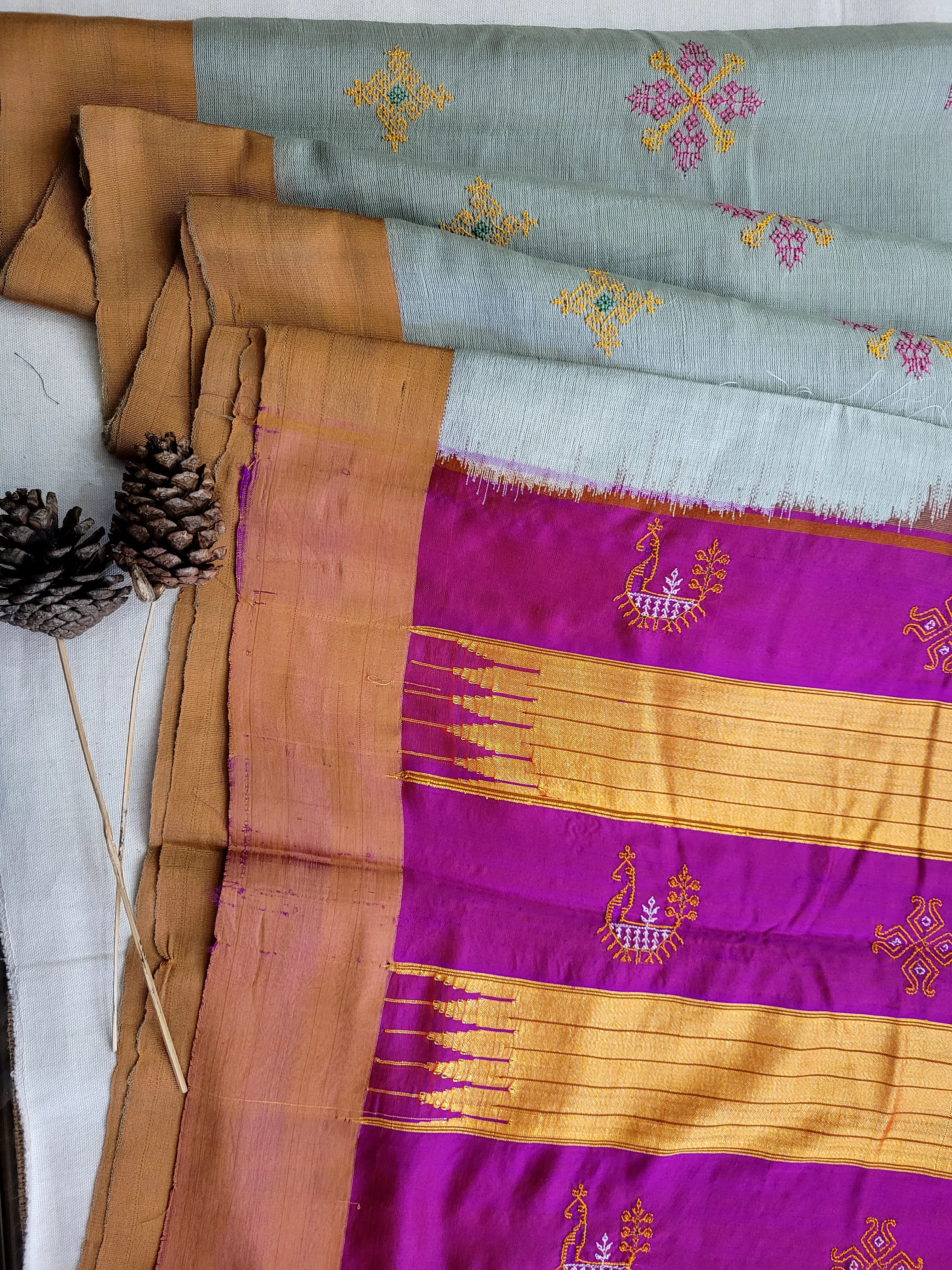Ilkal Viscose Saree Silk Pallu
