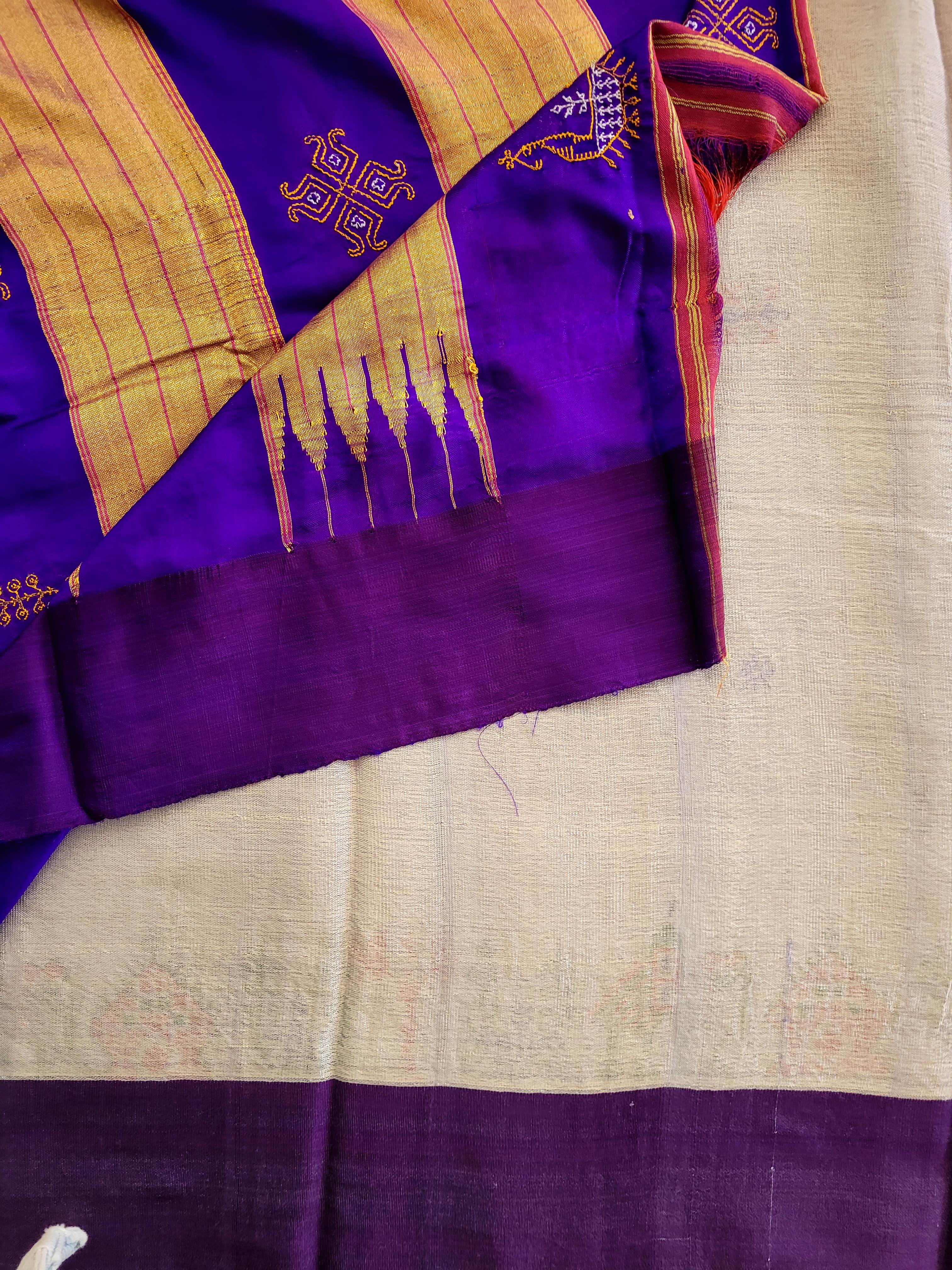 Ilkal Viscose Saree Silk Pallu
