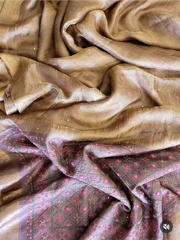 Gold2 Pure Tissue Saree