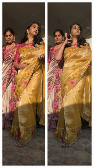 Purple Rooh Organza Tissue Saree