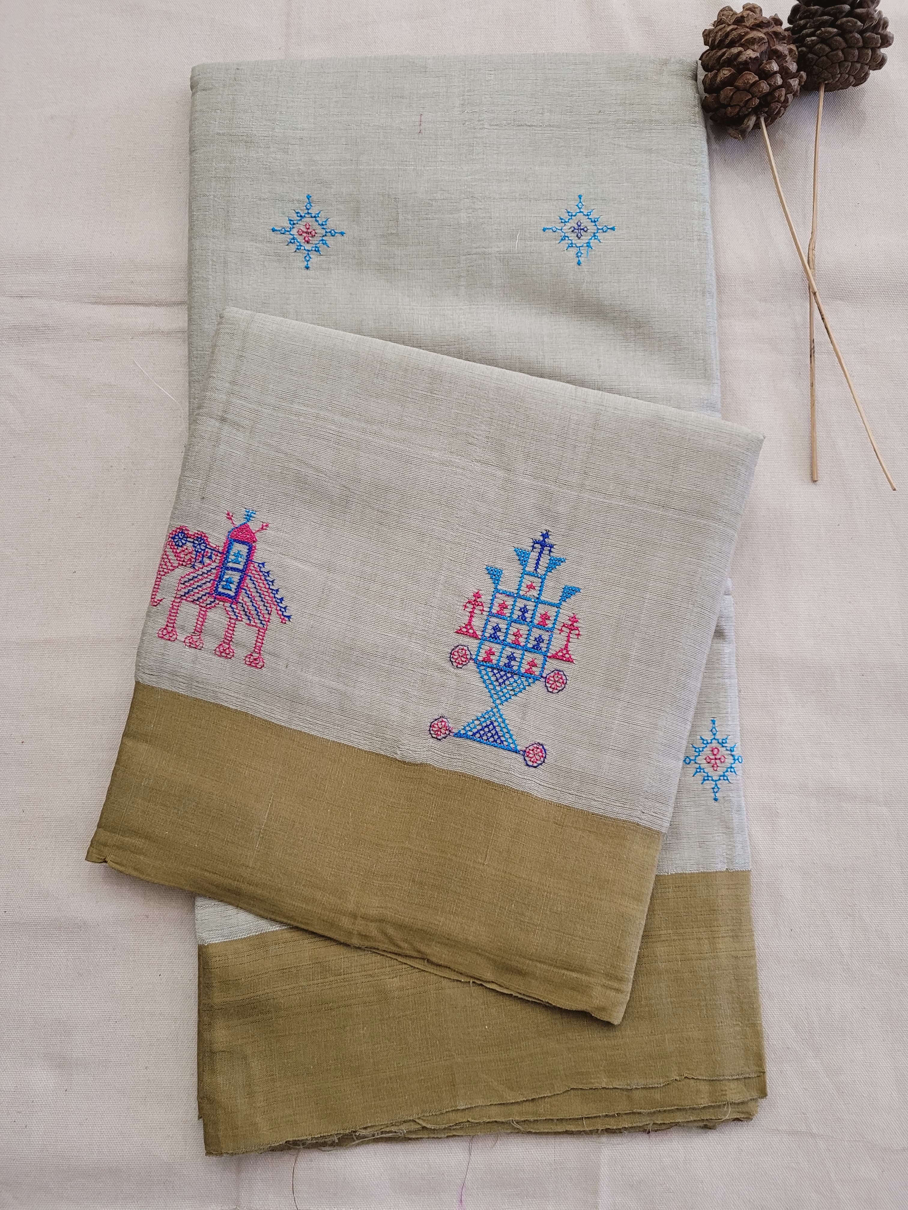 Ilkal Viscose Saree Silk Pallu