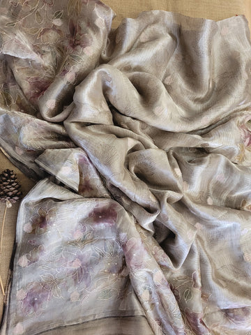 Silver Pure Tissue Saree
