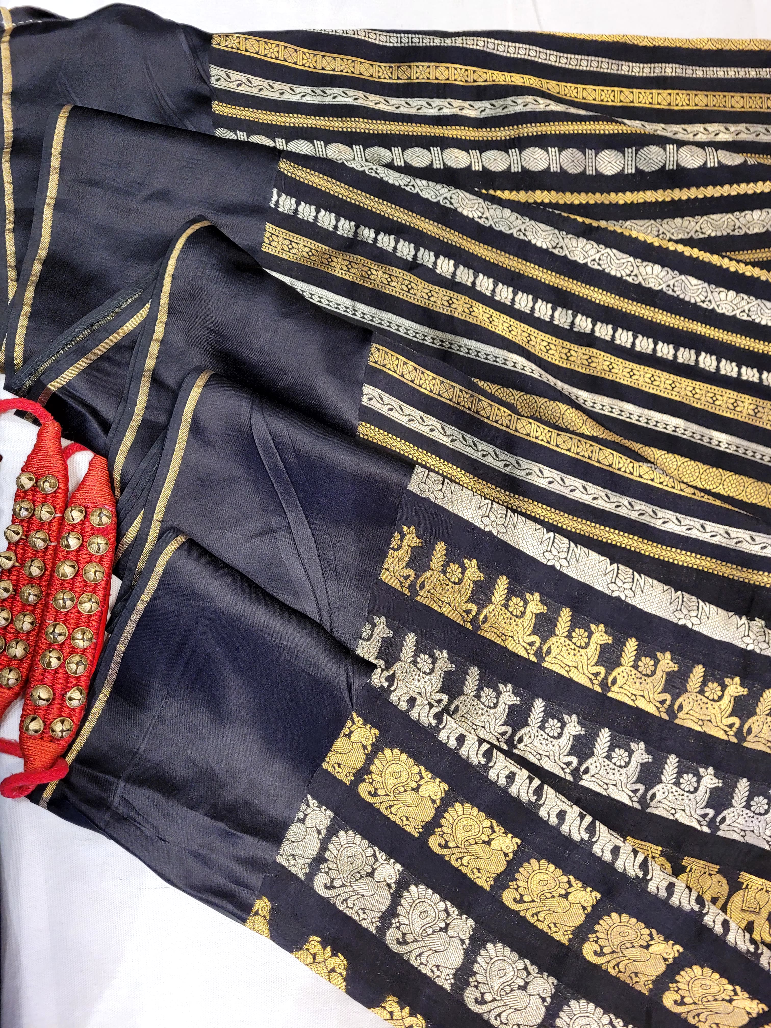 Black Satin Saree Nita Ambani inspired