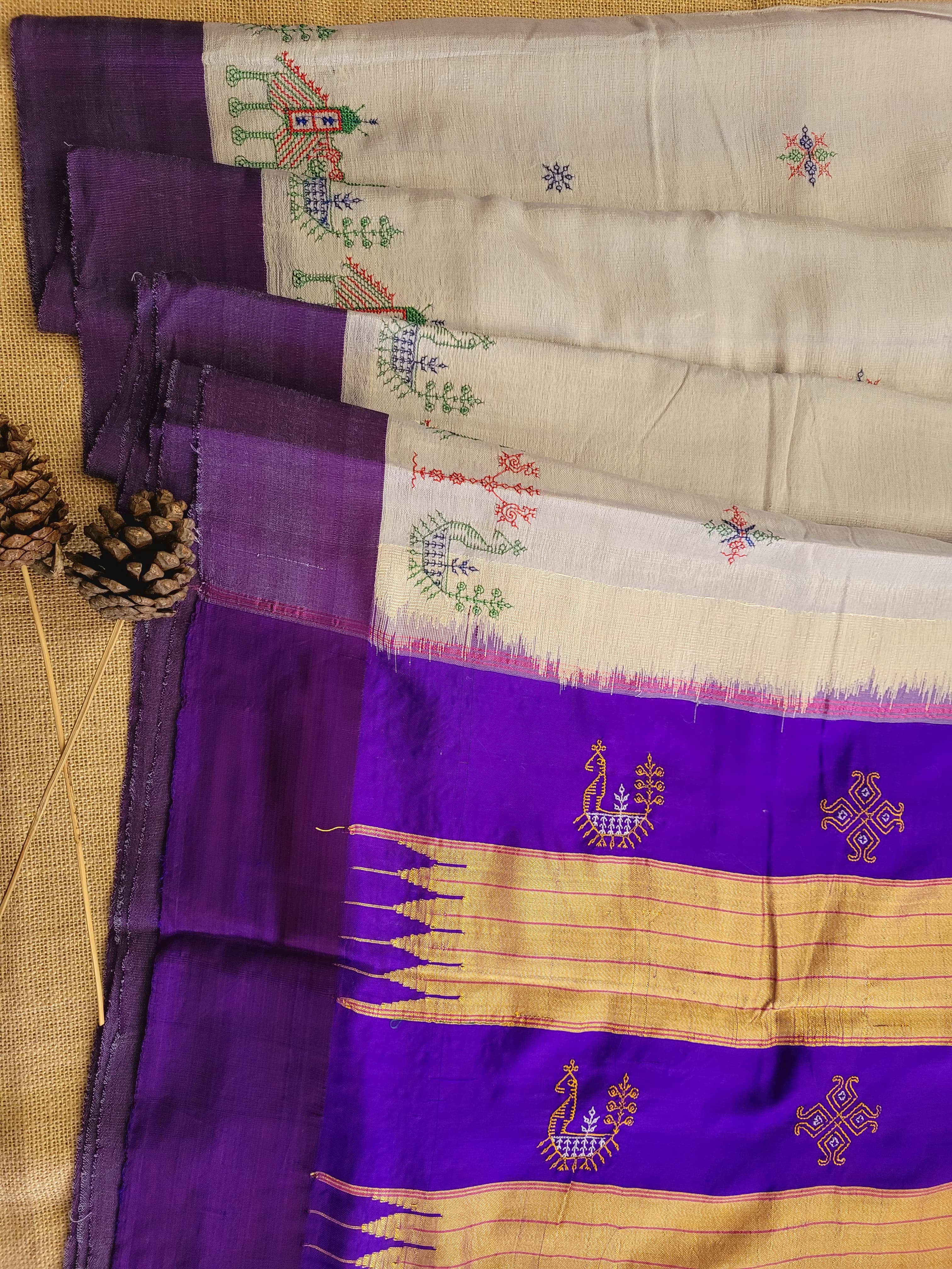 Ilkal Viscose Saree Silk Pallu