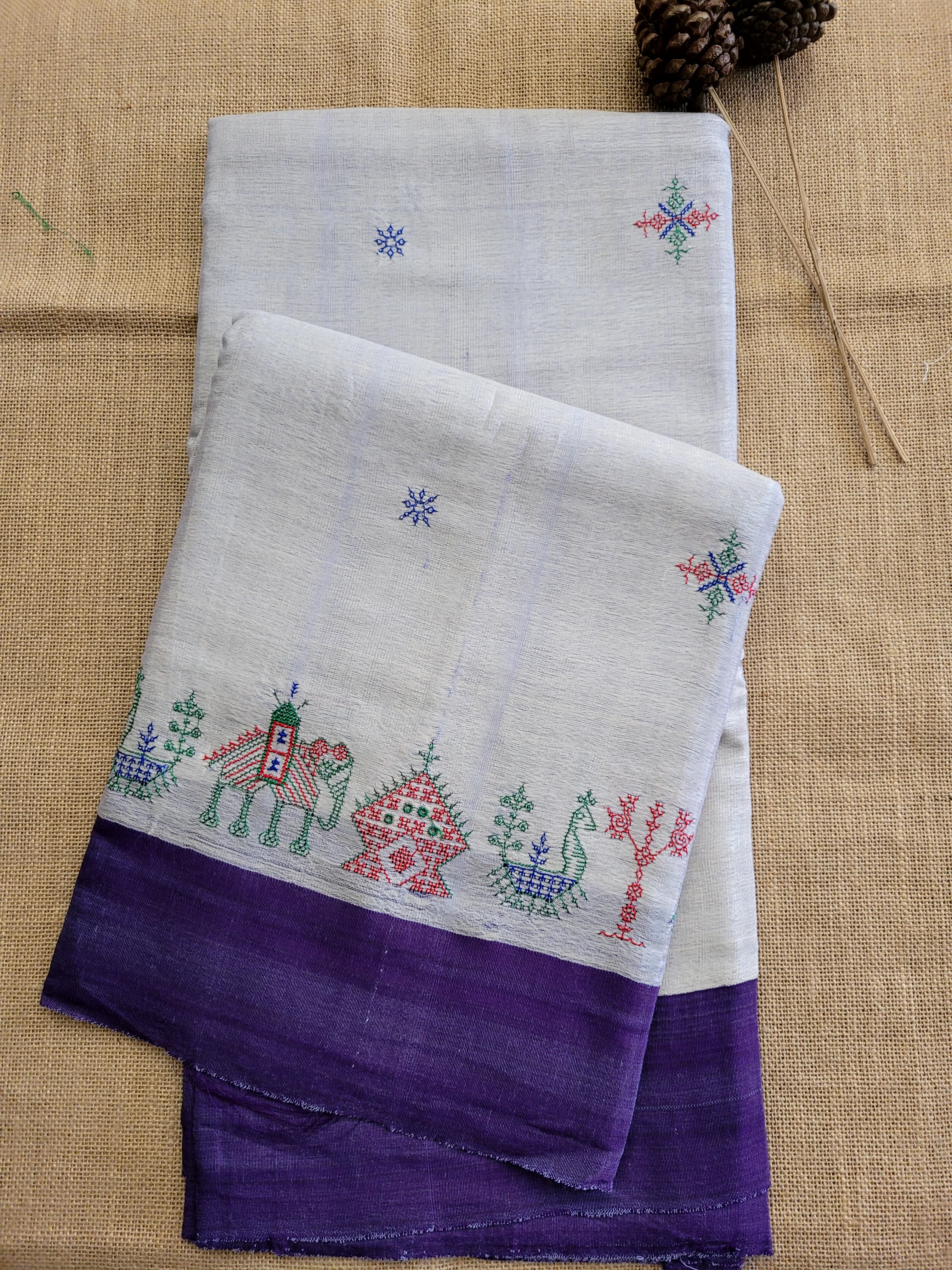 Ilkal Viscose Saree Silk Pallu