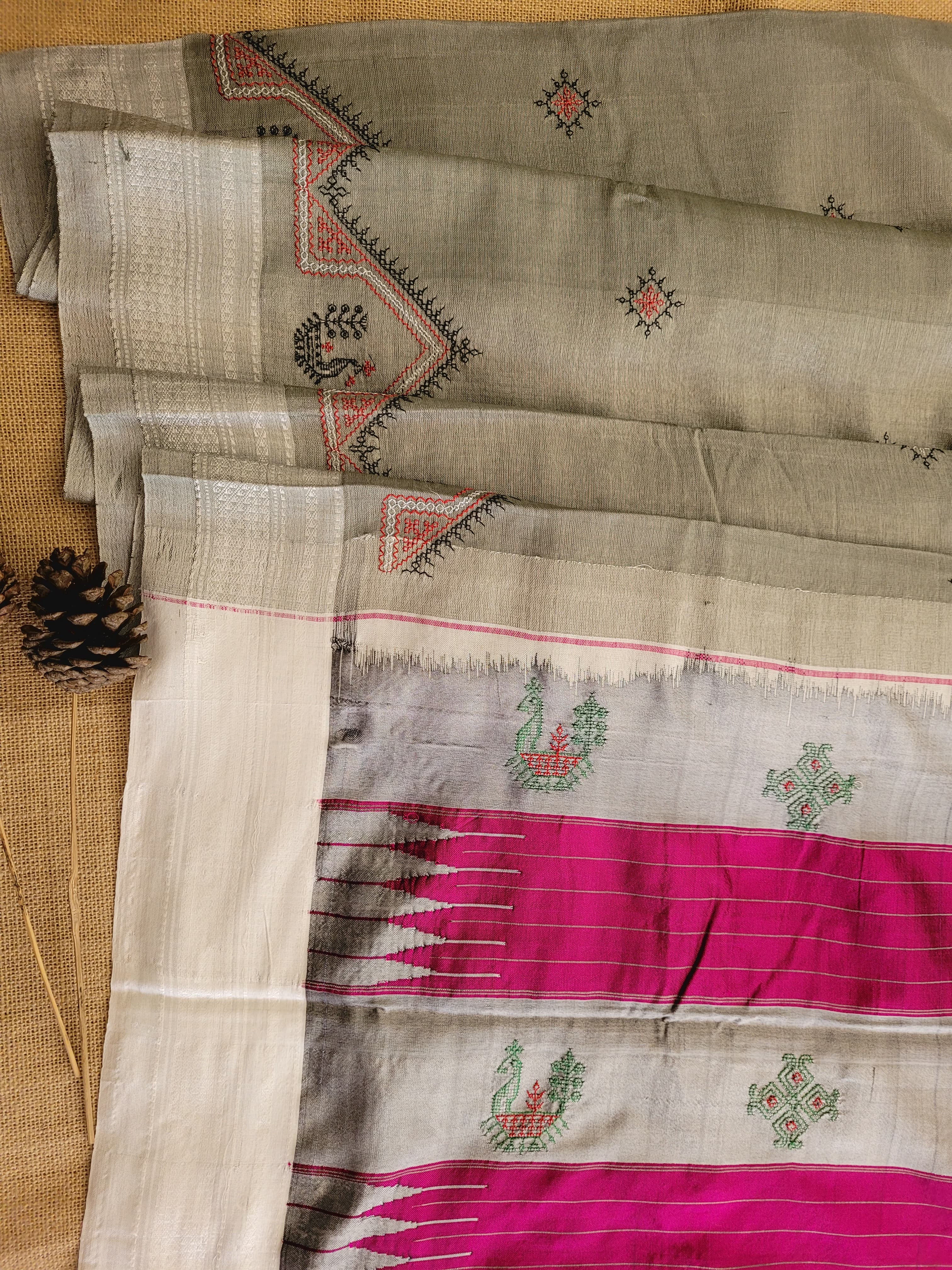 Ilkal Viscose Saree Silk Pallu