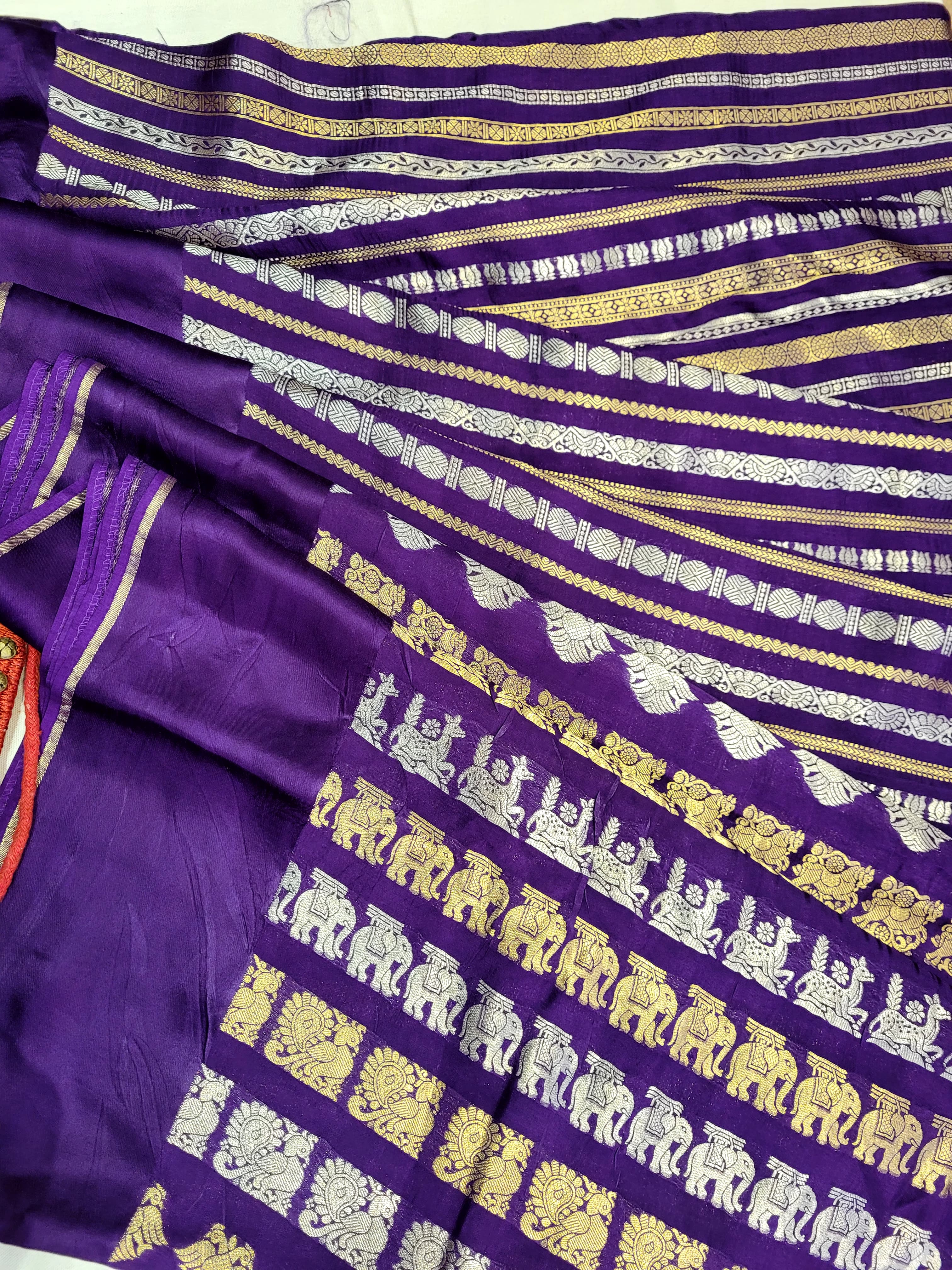 Purple Satin Saree Nita Ambani inspired