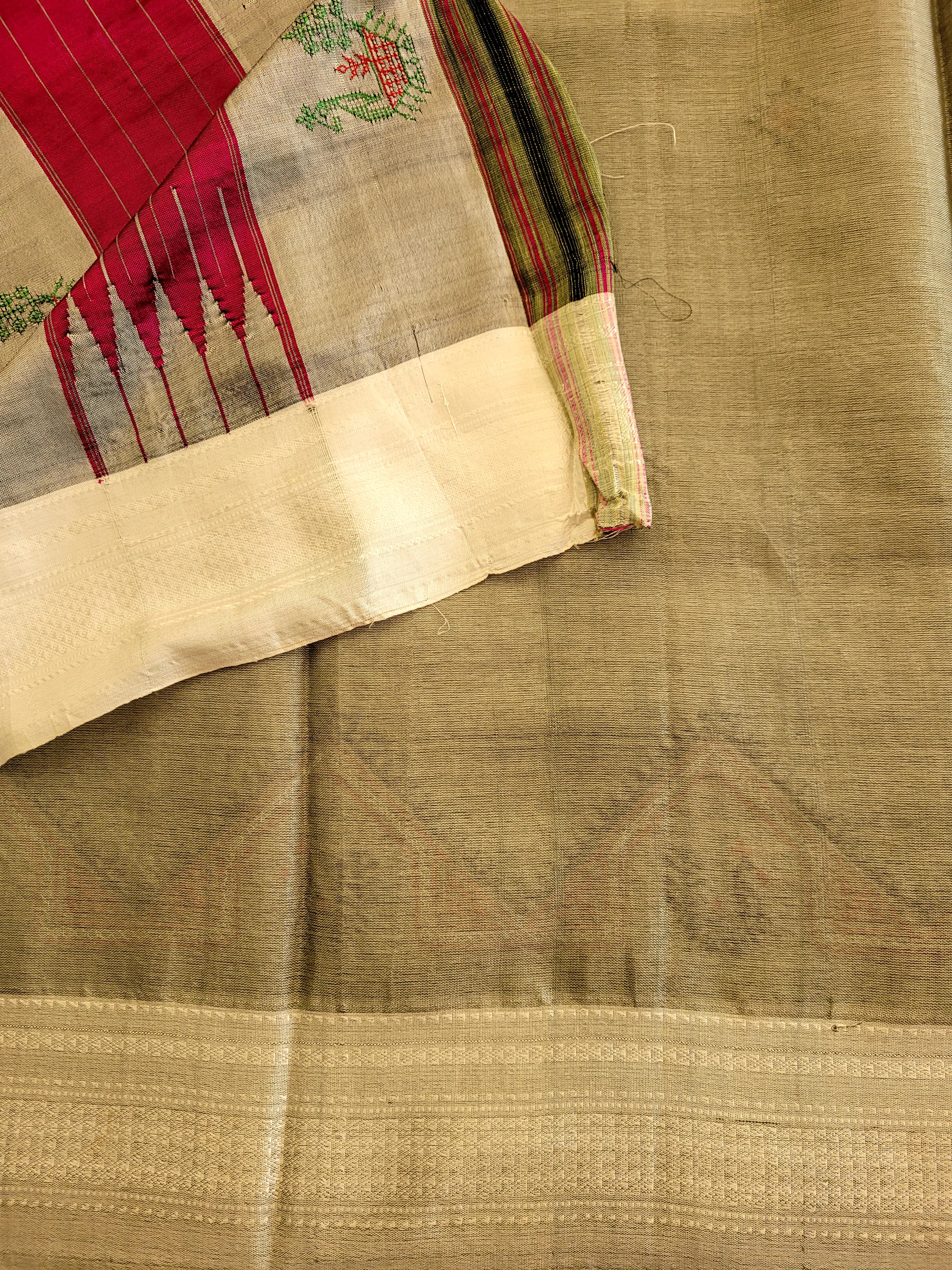 Ilkal Viscose Saree Silk Pallu