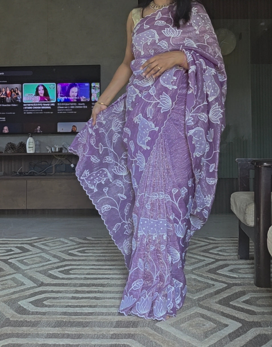 Purple Tarini Organza Saree