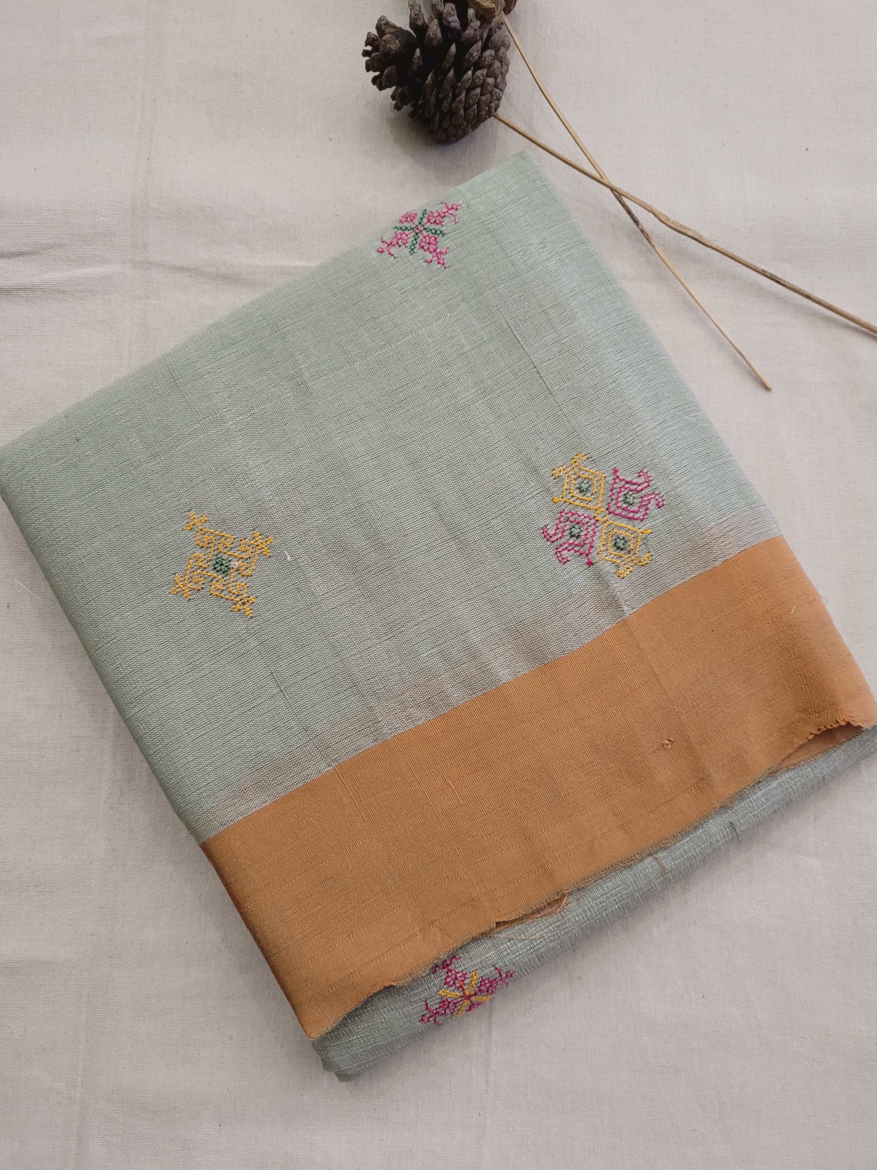 Ilkal Viscose Saree Silk Pallu