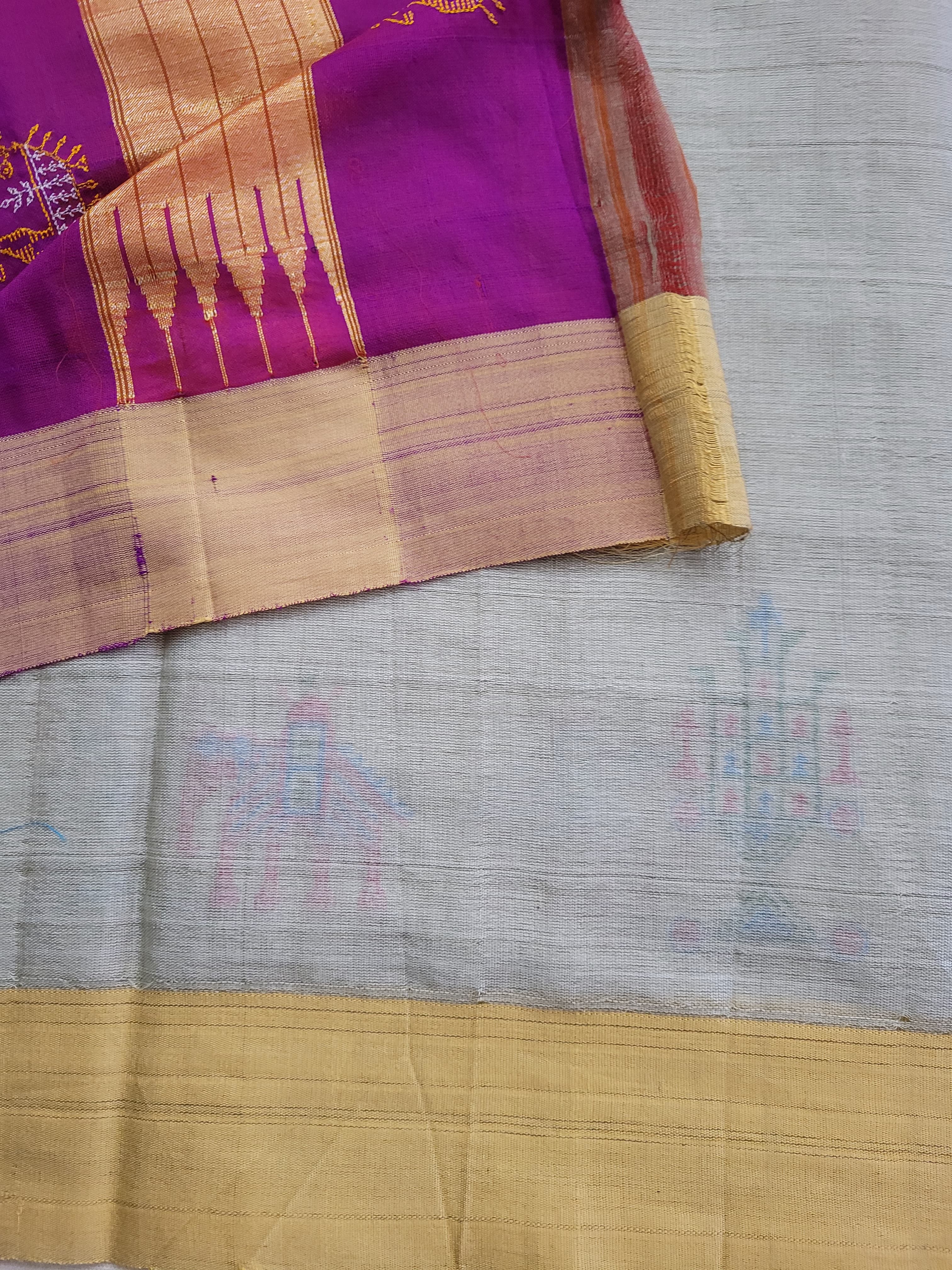 Ilkal Viscose Saree Silk Pallu
