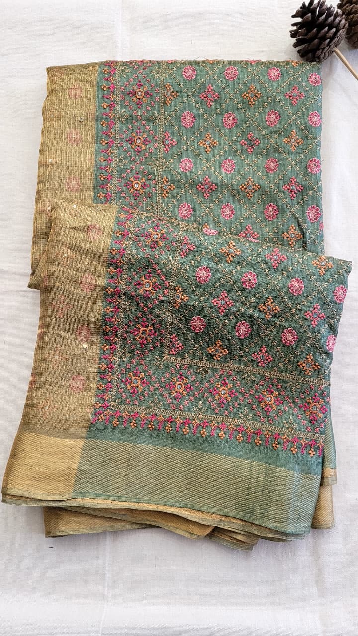 Gold Pure Tissue Saree