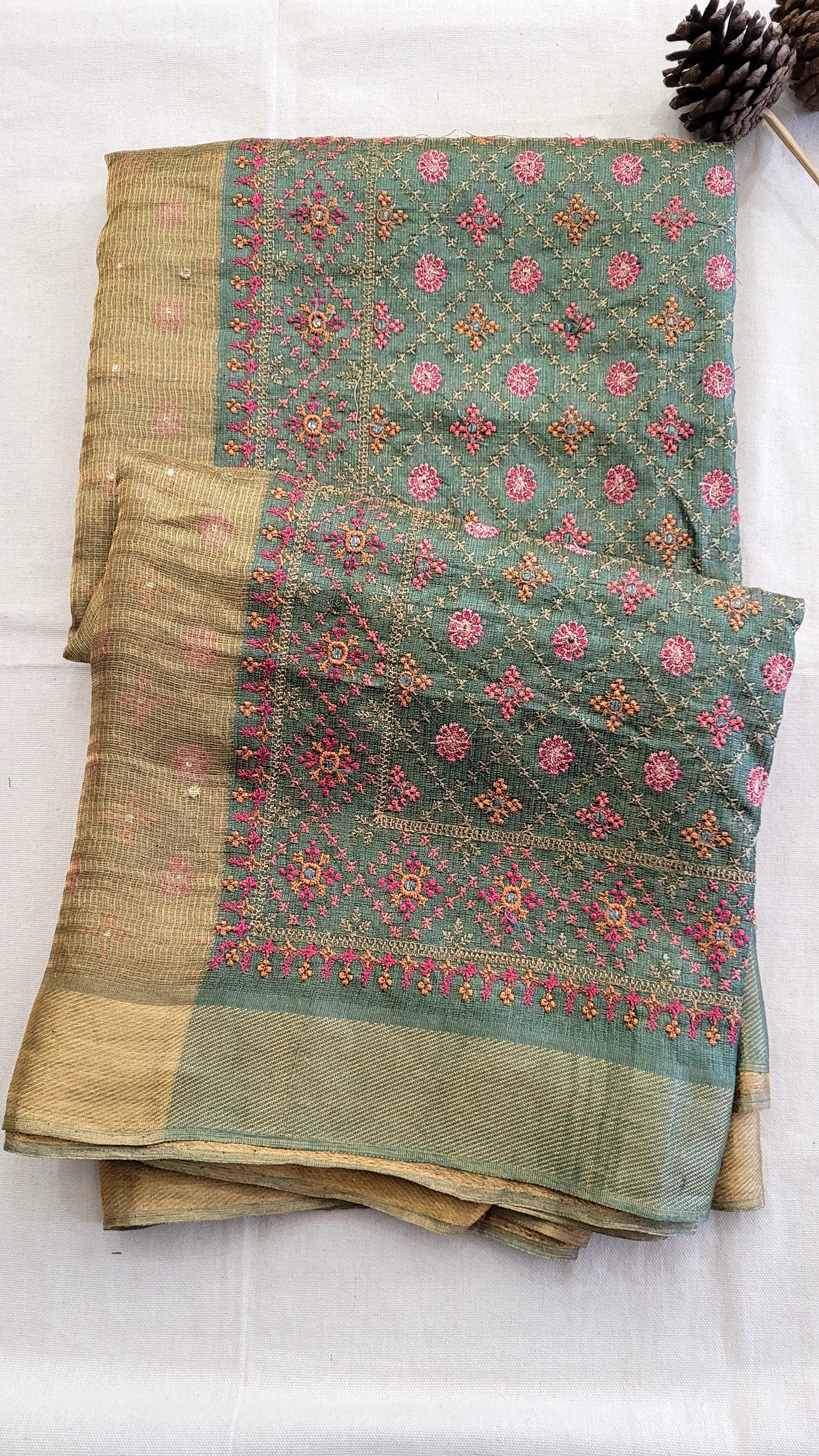 Gold Pure Tissue Saree