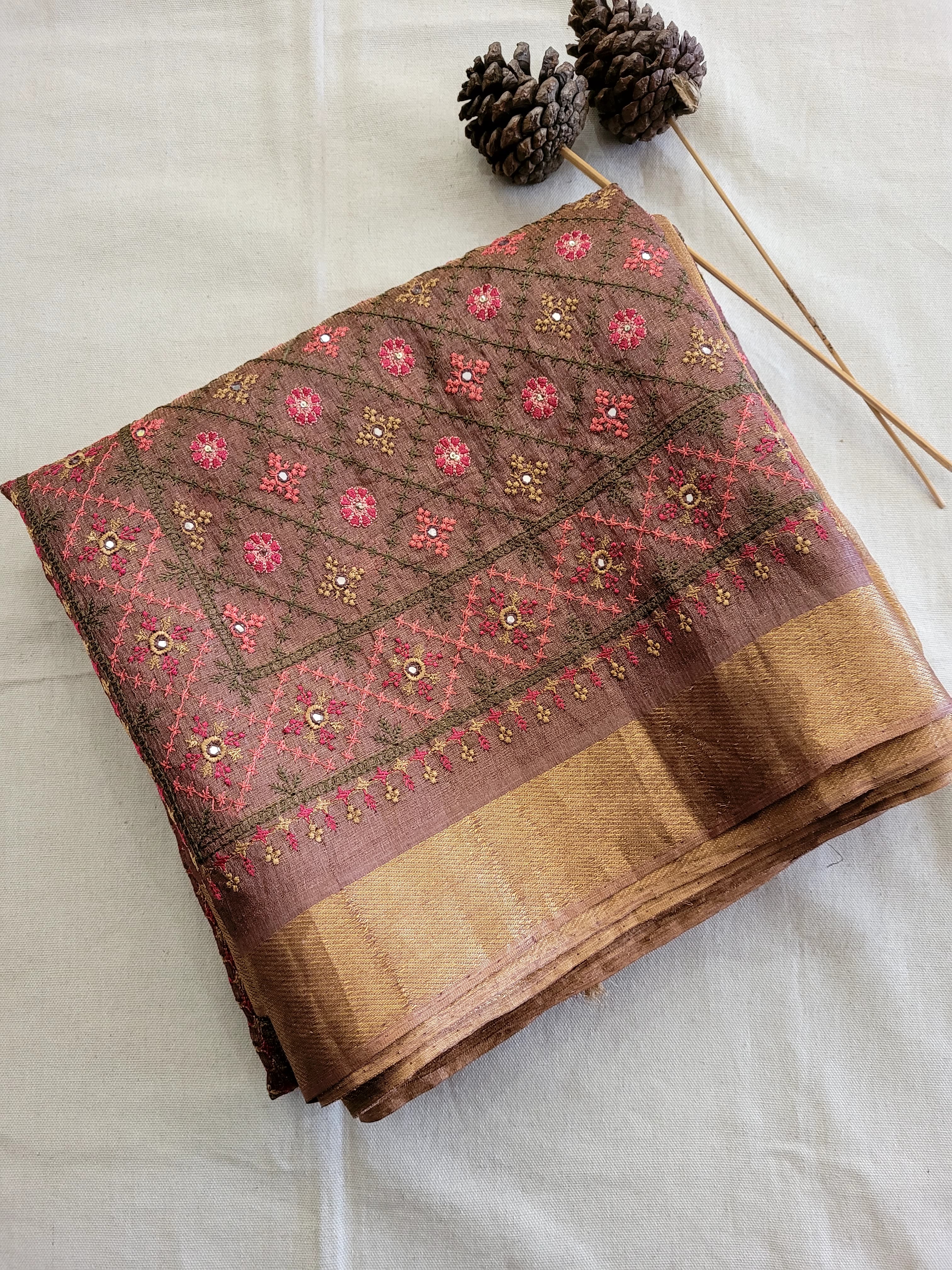 Gold2 Pure Tissue Saree