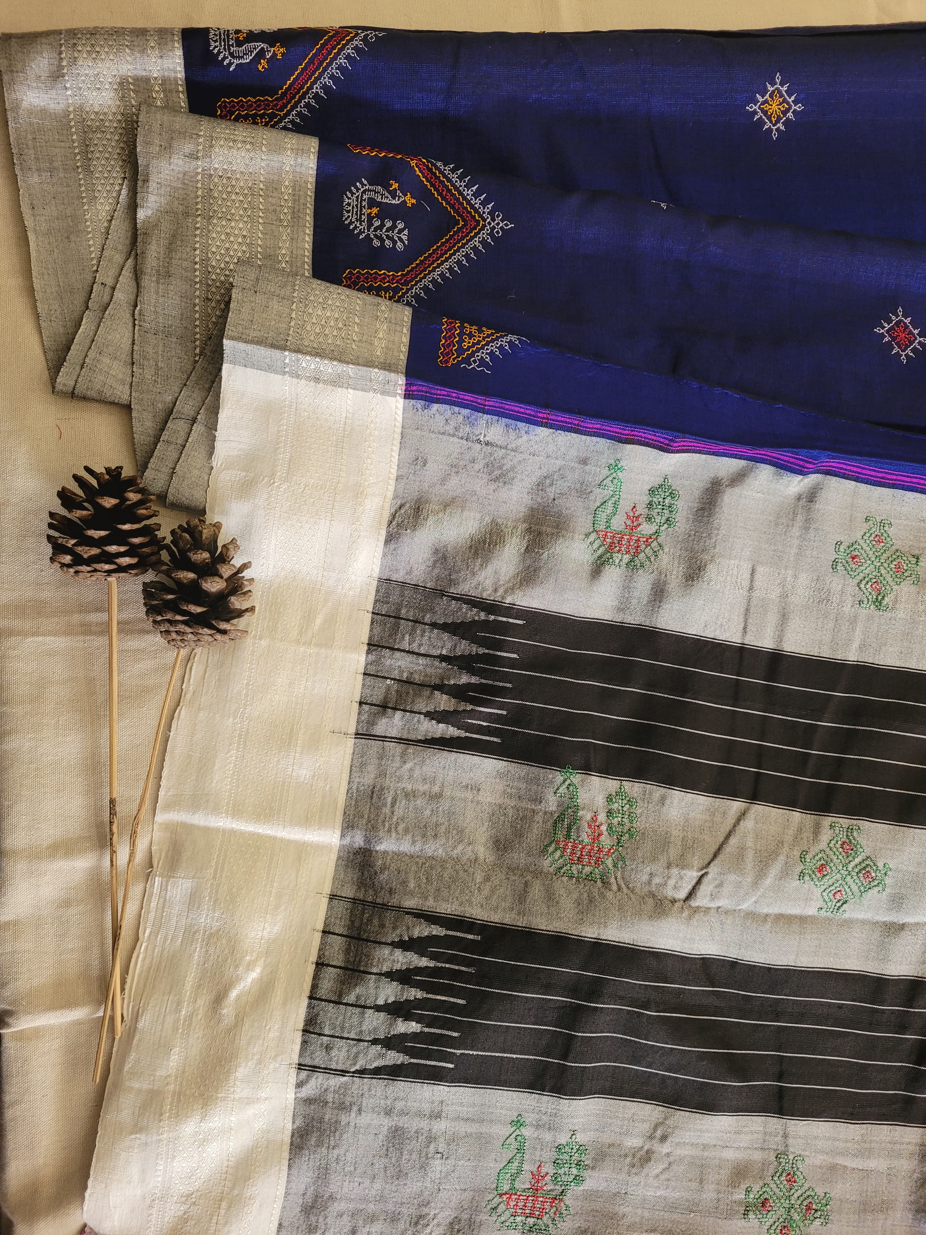Ilkal Viscose Saree Silk Pallu