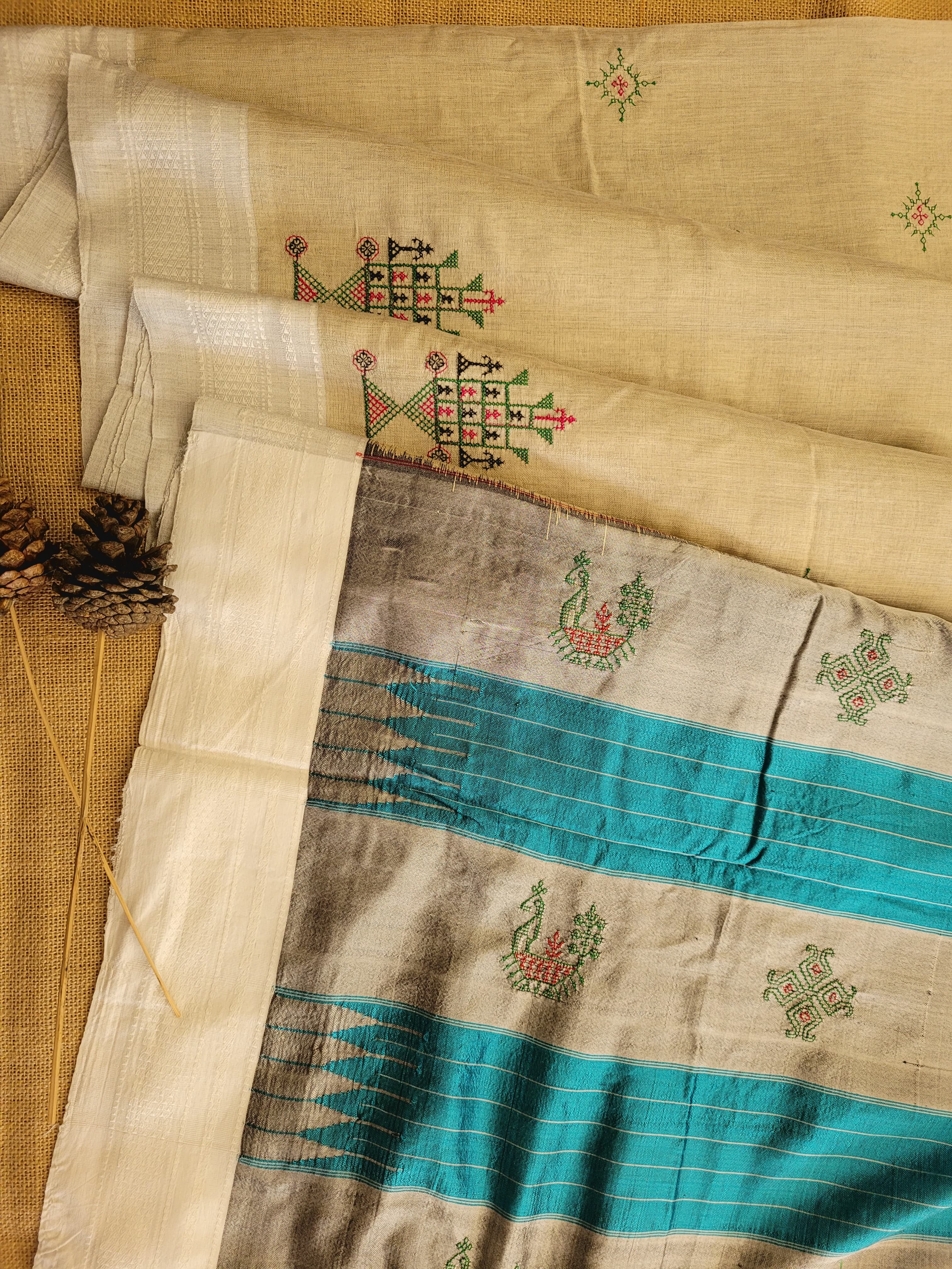 Ilkal Viscose Saree Silk Pallu (Copy)