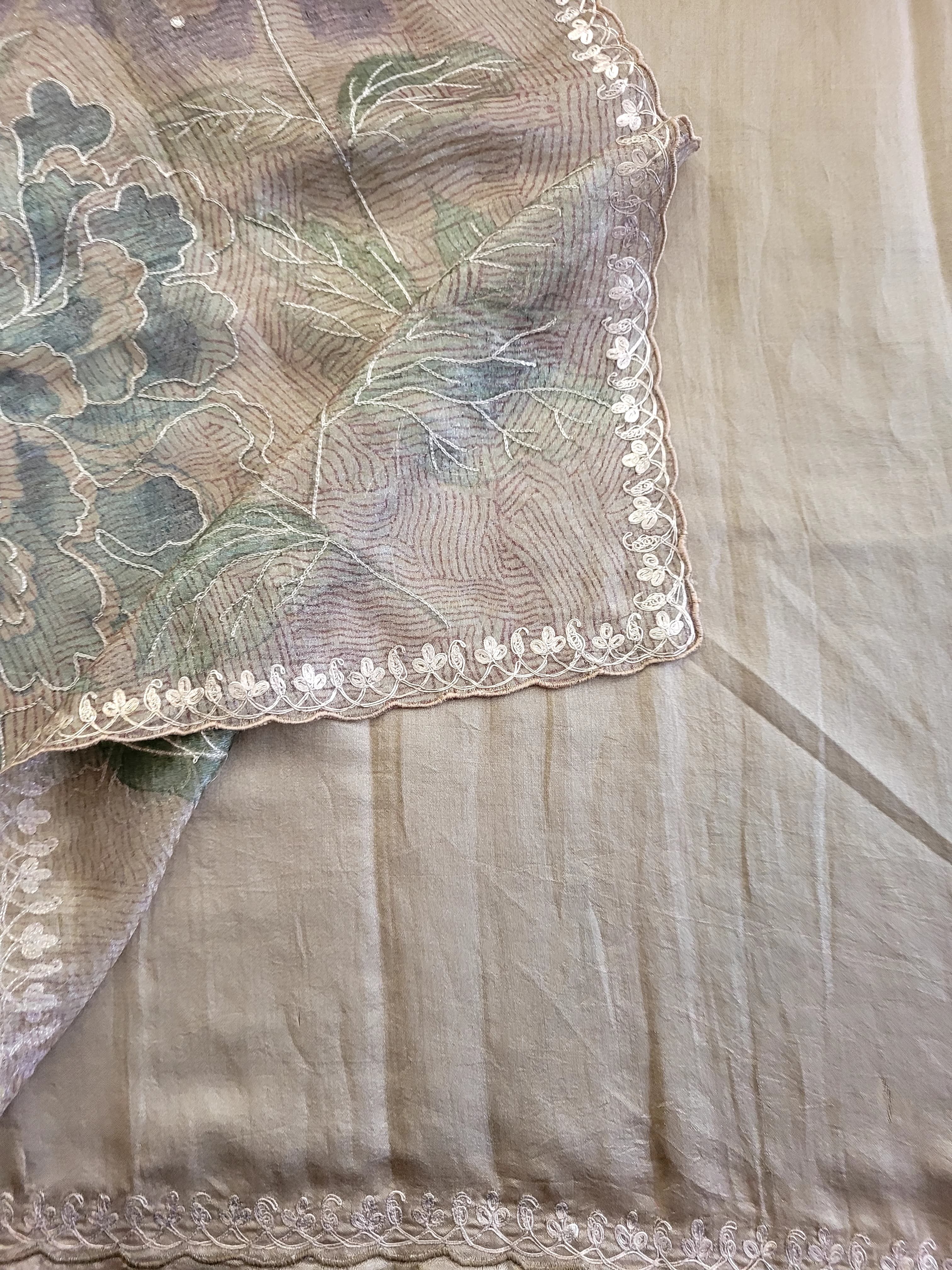 Silver2 Pure Tissue Saree