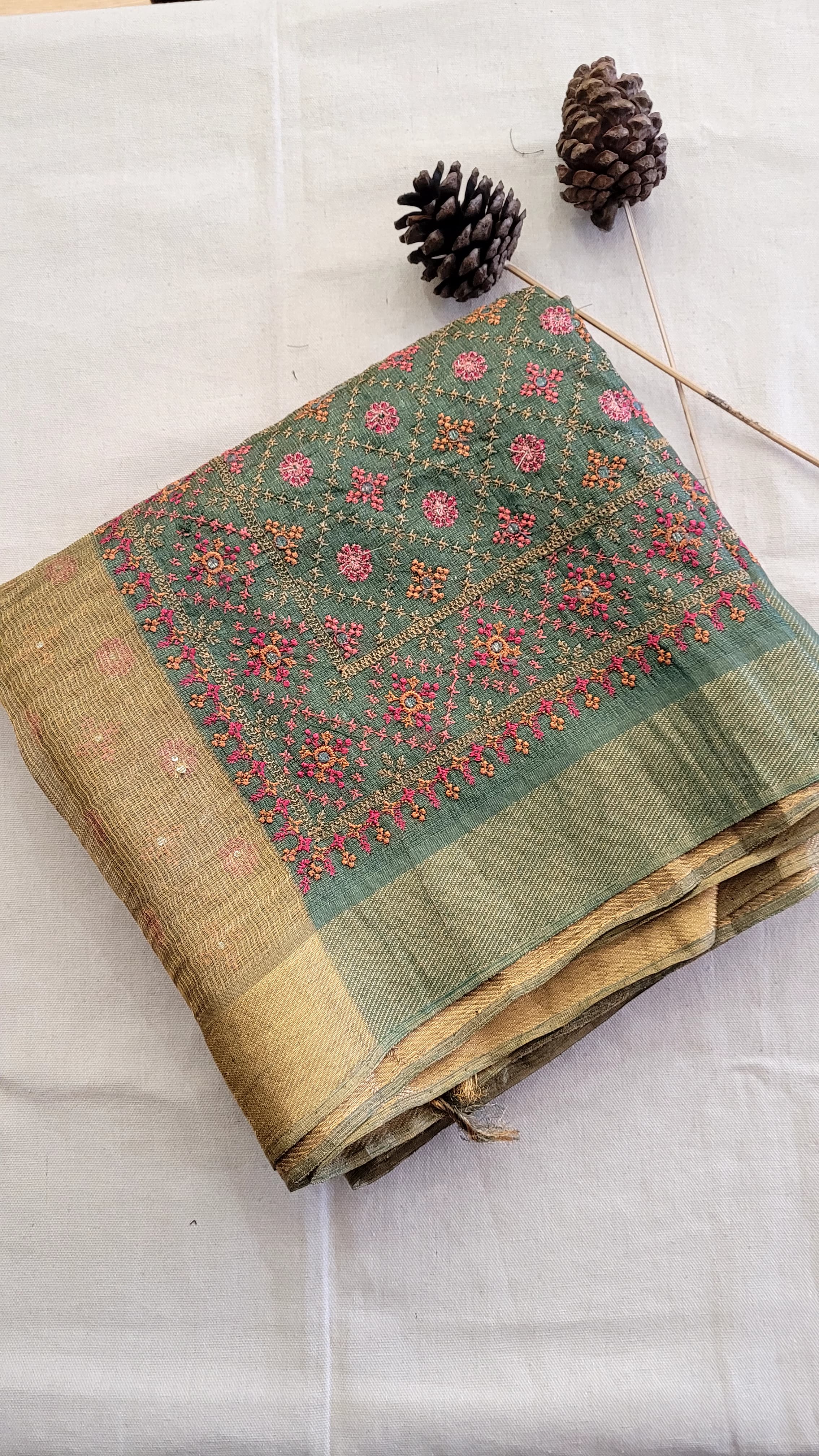 Gold Pure Tissue Saree