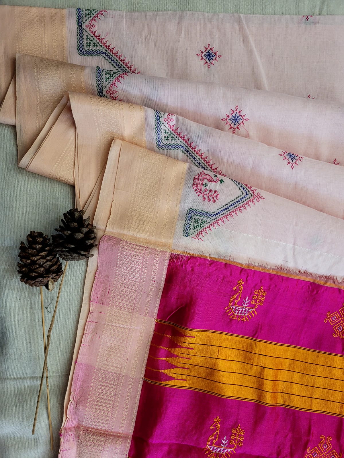 Ilkal Viscose Saree Silk Pallu