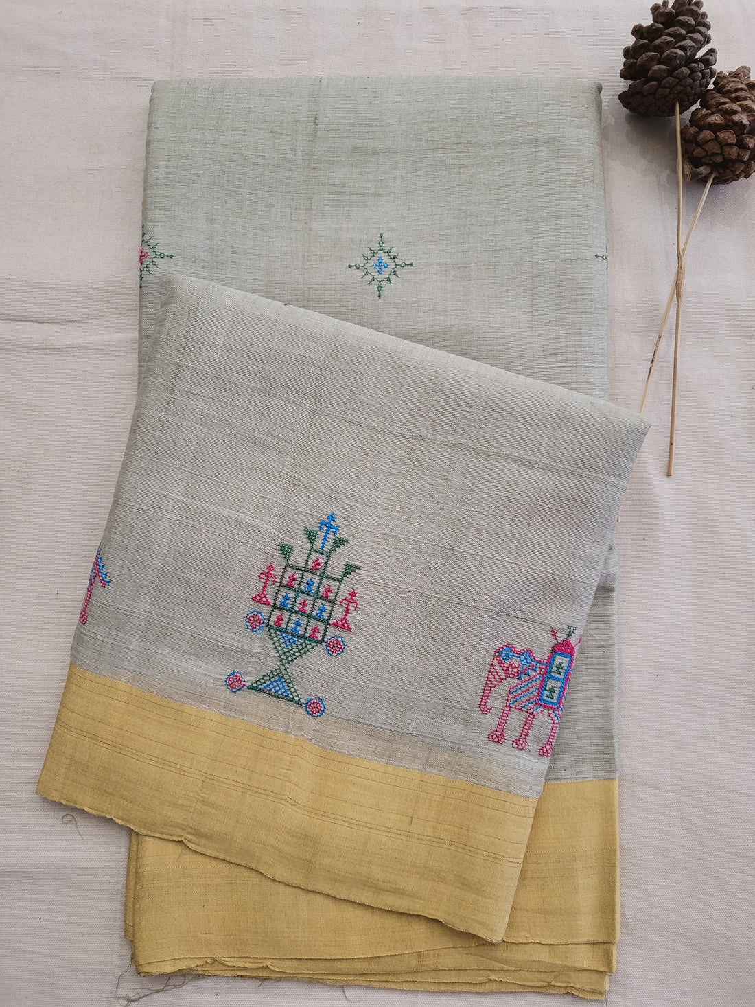 Ilkal Viscose Saree Silk Pallu